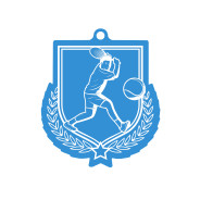 Colour Printed Male Tennis Shield Shaped Medal