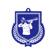 Colour Printed Clay Pigeon Shield Shaped Medal