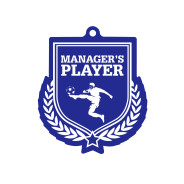 Colour Printed Football Manager's Player Shield Shaped Medal