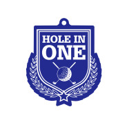 Colour Printed Golf Hole in One Shield Shaped Medal