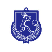 Colour Printed Female Tennis Shield Shaped Medal