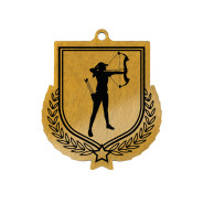 Colour Printed Archery Shield Shaped Medal