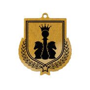 Colour Printed Chess Shield Shaped Medal