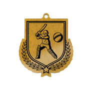 Colour Printed Batsman Shield Shaped Medal