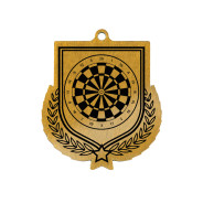 Colour Printed Darts Shield Shaped Medal