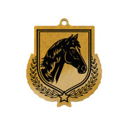Colour Printed Equestrian Shield Shaped Medal