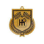Colour Printed Motorsport Shield Shaped Medal