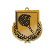 Colour Printed Padel Tennis Shield Shaped Medal