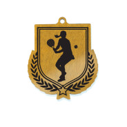 Colour Printed Padel Tennis Shield Shaped Medal