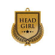 Colour Printed Head Girl Shield Shaped Medal