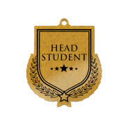 Colour Printed Head Student Shield Shaped Medal