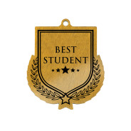 Colour Printed Best Student Shield Shaped Medal