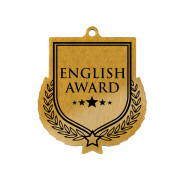 Colour Printed English Award Shield Shaped Medal
