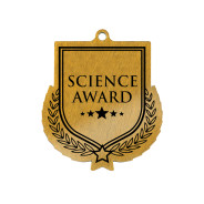 Colour Printed Science Award Shield Shaped Medal