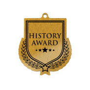 Colour Printed History Award Shield Shaped Medal