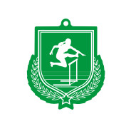 Colour Printed Female Hurdles Shield Shaped Medal