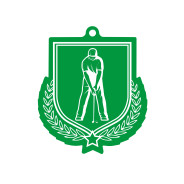 Colour Printed Golf Shield Shaped Medal