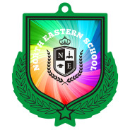 Colour Printed Green Shield Shaped Medal
