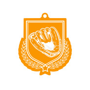 Colour Printed Baseball Shield Shaped Medal