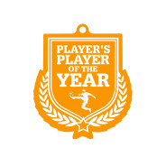 Colour Printed Football Player's Player of the Year Shield Shaped Medal