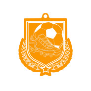 Colour Printed Football Shield Shaped Medal