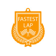 Colour Printed Fastest Lap Shield Shaped Medal