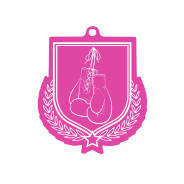 Colour Printed Boxing Gloves Shield Shaped Medal