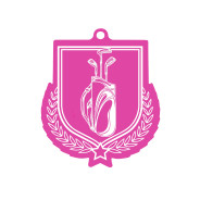 Colour Printed Golf Shield Shaped Medal