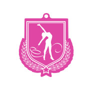 Colour Printed Rhythmic Gymnastics Shield Shaped Medal