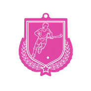 Colour Printed Male Hockey Shield Shaped Medal