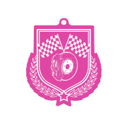 Colour Printed Motorsport Shield Shaped Medal