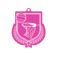 Colour Printed Netball Shield Shaped Medal
