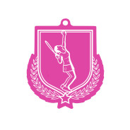 Colour Printed Female Tennis Shield Shaped Medal