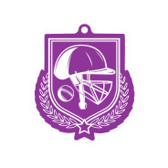 Colour Printed Cricket Shield Shaped Medal