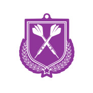 Colour Printed Darts Shield Shaped Medal