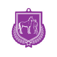 Colour Printed Equestrian Shield Shaped Medal