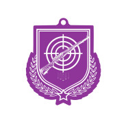 Colour Printed Shooting Shield Shaped Medal