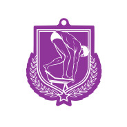 Colour Printed Diving Shield Shaped Medal