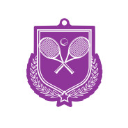 Colour Printed Tennis Shield Shaped Medal