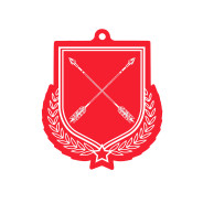 Colour Printed Archery Shield Shaped Medal