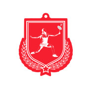 Colour Printed Badminton Ball Shield Shaped Medal