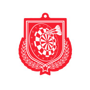 Colour Printed Darts Shield Shaped Medal