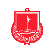 Colour Printed Golf Shield Shaped Medal