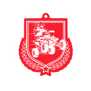 Colour Printed Motorsport Shield Shaped Medal