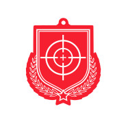 Colour Printed Shooting Shield Shaped Medal