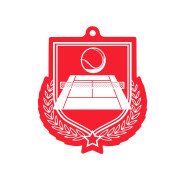 Colour Printed Tennis Shield Shaped Medal