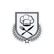 Colour Printed Cooking Shield Shaped Medal