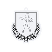 Colour Printed Ballet Shield Shaped Medal