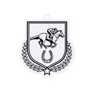 Colour Printed Equestrian Shield Shaped Medal