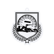 Colour Printed Motorsport Shield Shaped Medal